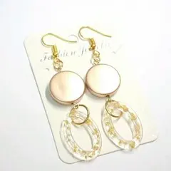 No.81ゴールド マーブルとレジンリングピアス✨