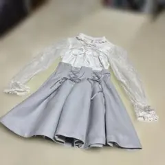 ROJITA レースアップタックボリュームスカート ブルー 水色 青 ロジータ