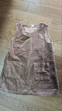 コーデュロイ 茶色ワンピース