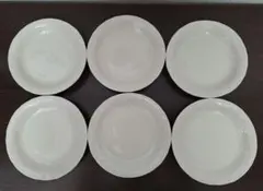 未使用　ベージュ　12センチ 6客 プレート　小皿　取り皿　取皿　白　リム皿