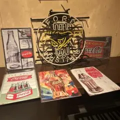 ブリキ　アンティーク　インテリア　アメリカ　雑貨　ハーレー　マスタング　コーラ