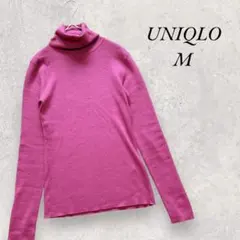 UNIQLO M エクストラファインメリノウール 認定ウールマーク ニット 紫系
