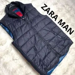 ZARA MAN ネイビー キルティング中綿ベスト S ザラ　紺のサムネイル