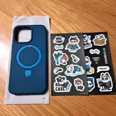 Magsafe iPhone14ProMax ケース 隠し収納シリコン（ブルー）