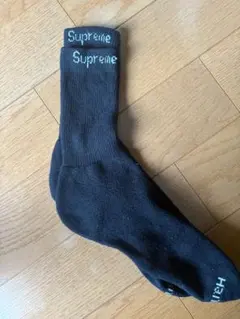Supreme ブラック クルーソックス