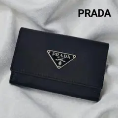 PRADA　プラダ　ナイロン×サフィアーノレザー　キーケース　黒