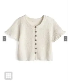 GRL ゴールドボタンフリルニットカーディガン