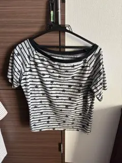スター柄 ボーダー 半袖 カットソー