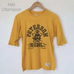 トリコタグ 80s チャンピオン フットボールTシャツ カレッジ イエロー