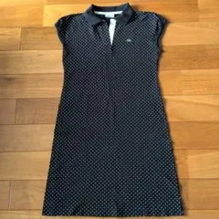 ラコステLACOSTE ドット柄 ポロワンピース 42黒