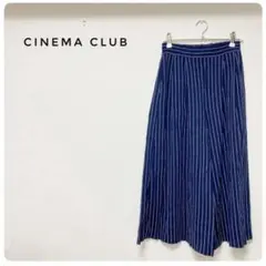 シネマクラブ　CINEMA CLUB ワイドパンツ　ネイビーストライプ　濃紺　Sのサムネイル