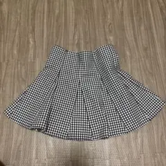 白黒チェック フレアスカート