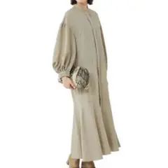 未使用✨グリーンレーベルリラクシング マーメイド バンドカラー ワンピース