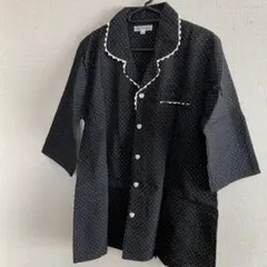 ドット柄黒パジャマ 長袖　Ｍ