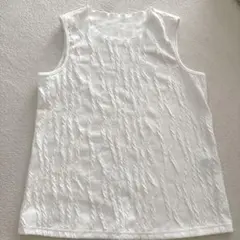新品未使用★白　タンクトップ　ノースリーブ　レディースLサマーニット