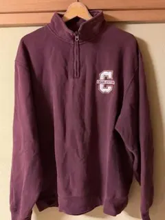 Jansport バーガンディ ハーフジップ トレーナー
