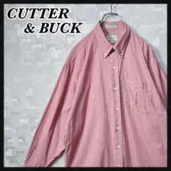 ボタンダウン チェック ピンク 長袖シャツ XL メンズ CUTTER&BUCKのサムネイル