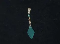 14kgf グリーンオニキス ダイヤカット ハンドメイド ペンダントトップ