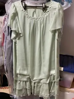 ef-de ミントグリーン フリル付きドレス サイズ17