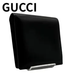 GUCCI グッチ 二つ折り財布 レザー ブラック