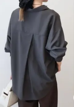 AMERICAN HOLICイージーケアバックタックシャツ　ブラック