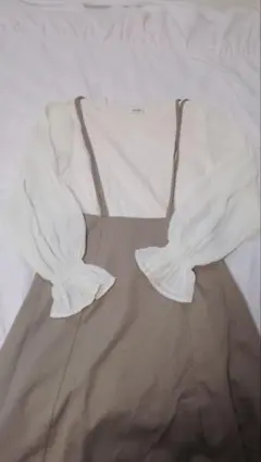 【INGNI】サロペットスカート ベージュ