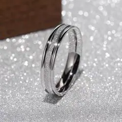 ステンレスリング　ラメリング　指輪　ピンキーリング　レディースリング