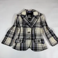 美品バーバリーブルーレーベル ジャケット ノバチェック 銀ボタン 裏地ビッグロゴのサムネイル