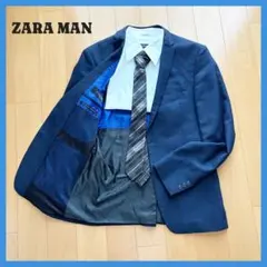 ZARA MAN ザラマン　ネイビー テーラードジャケット サイズM