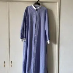 ストライプ長袖シャツワンピース