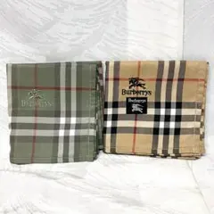 未使用シール付【BURBERRY/バーバリー】ノバチェック ハンカチ 2枚セット