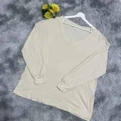 【GAP】ギャップ　チュニック　Vネック　ベージュ　レディース　大きめサイズ