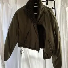 ZARA クロップドリバーシブルボアブルゾン