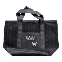 カルディ ネコの日バッグ 黒 KALDI COFFEE トートバッグ 猫デザインのサムネイル
