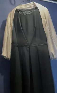 結婚式　およばれ　2次会　ボレロ　カーディガン　L 七分袖　ラメ入りくすみピンク