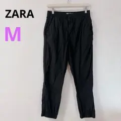 【ザラ】ZARA ジョガーパンツ ストレートブラック 黒ウエストゴム　M
