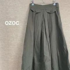 1450【オゾック】2way ロングスカート　ポケット　ボタン【M】カーキ