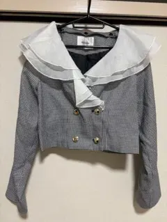 NICE CLAUPフリル付きチェックジャケット