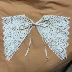 美品⭐️ホワイト 白　しろ　レース つけ襟　リボン　カジュアル　エレガント