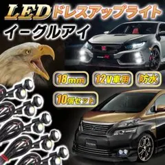 イーグルアイ LED COB ライト 10個 デイライト 12v 18mm 白