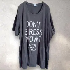 PORT & COMPANY グレー Tシャツ XL コアコットン 猫プリント