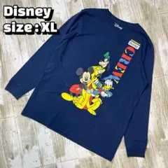 Disney ミッキー プリント長袖Tシャツ ヴィンテージ XL