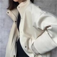 コモエリークローゼット ワイドリブアクセント ブルゾン　オフホワイト