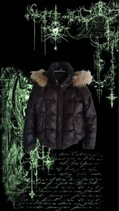 00s平成ギャルy2kハイネック黒ダウン姫NANAフェアリーグランジロックお兄系