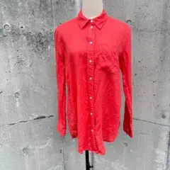 GAP ギャップ 100%リネンシャツ Sサイズ レッド オレンジのサムネイル