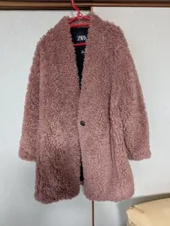ZARA ボアロングコート ブラウン