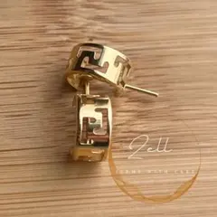 K18 ゴールド フープピアス