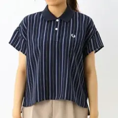FRED PERRY STRIPED SHIRT ロゴ刺繍 ポロシャツ UK10