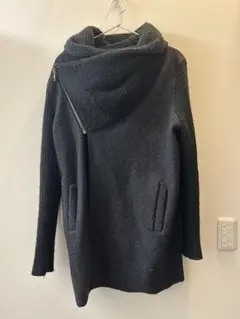 y2k モード ダークグレー アシンメトリー ドレープ ジャケット