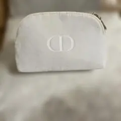 Dior ホワイト スエード ポーチ　メイクポーチ